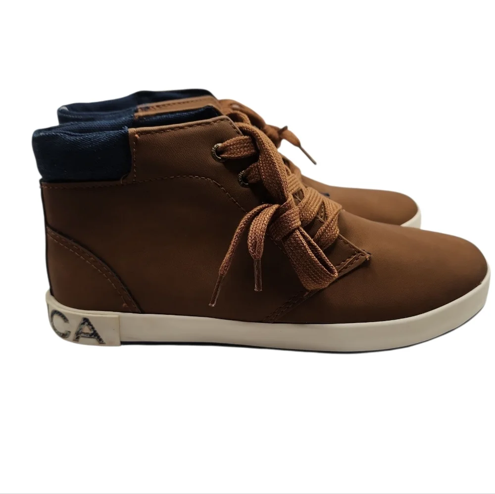 Nautica Boys Palar Tan Comfort Dress Or Casual Sneaker Shoes Youth Size 5 KB0817